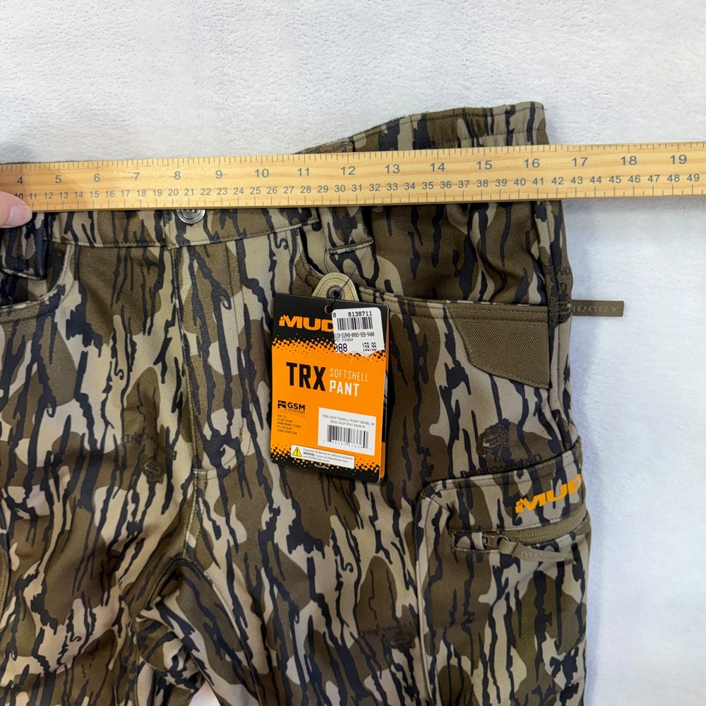 Muddy TRX Softshell Hunting Pants Mens M Mossy Oak Bottomland NWT Zipper Flaw - Picture 4 of 14